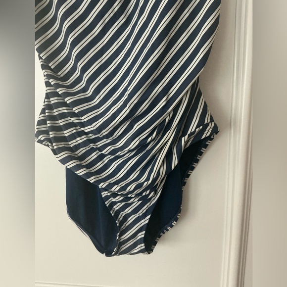 Bleu Rod Beattie Navy and White Striped One-Piece Swimsuit - Picture 3 of 8